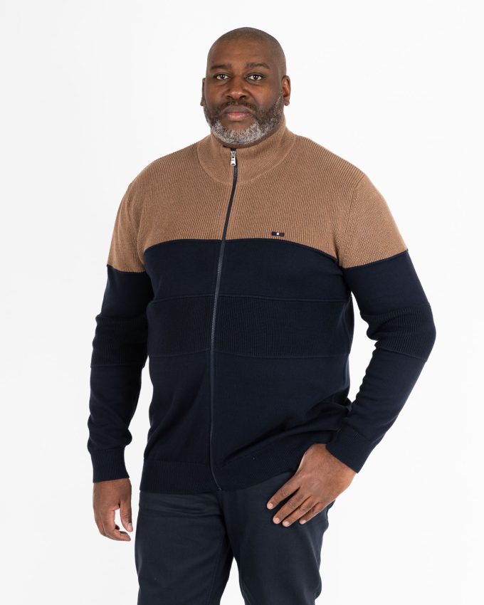 Gilet zippé grande taille marron 2XL