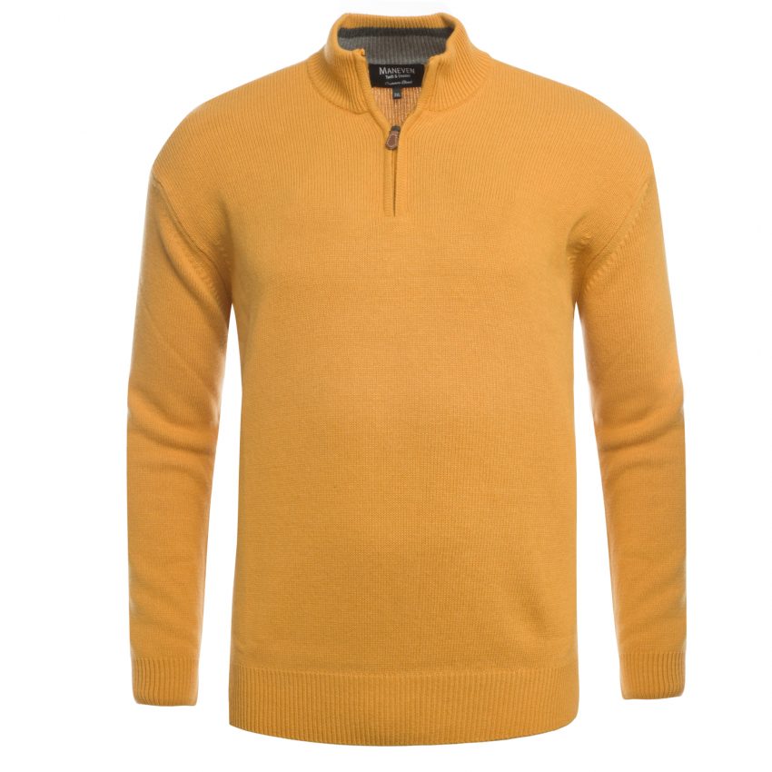 Pull  grande taille en cachemire de couleur jaune marque Monte Carlo