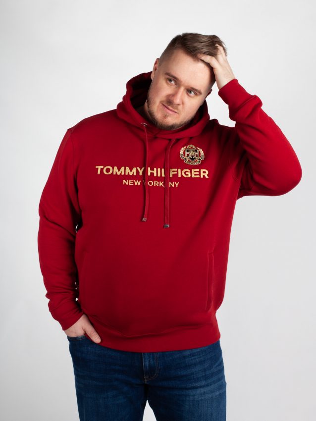 Hoodie à capuche grande taille rouge Tommy Hilfiger 