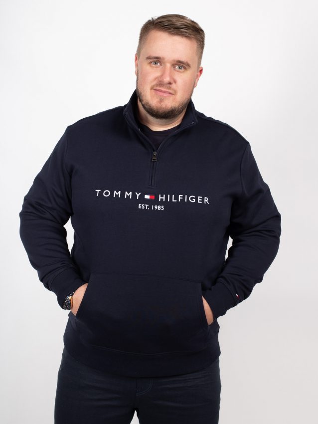 Sweat col montant grande taille bleu marine Tommy Hifliger