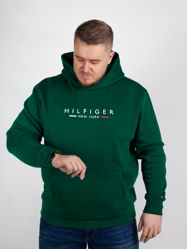 Haut de survêtement à capuche vert grande taille Tommy Hilfiger