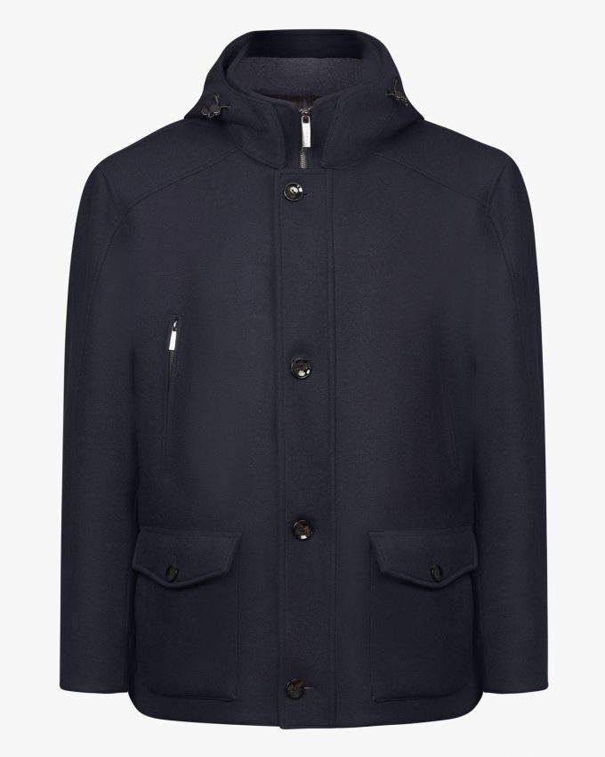 Parka en laine bleu marine grande taille