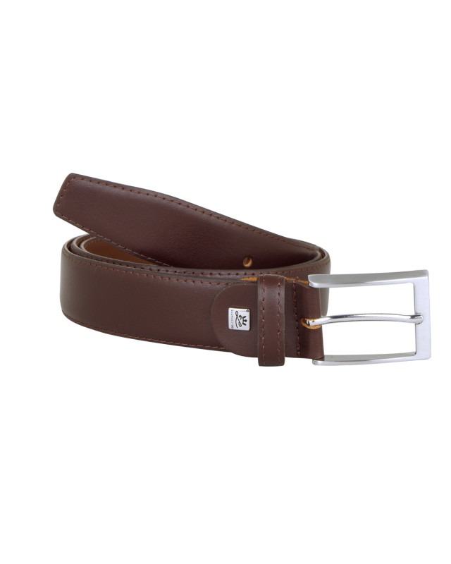 Ceinture grande taille en cuir marron