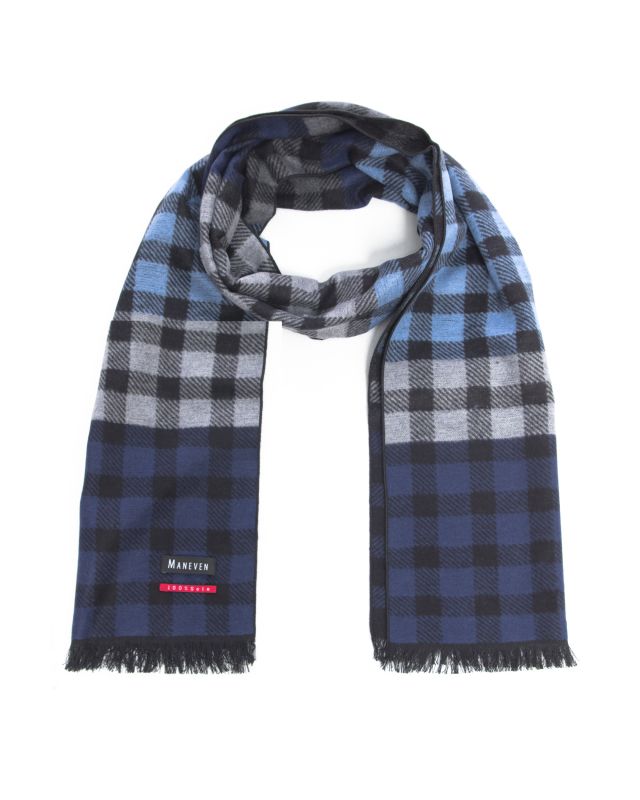 écharpe bleu en soie bleu