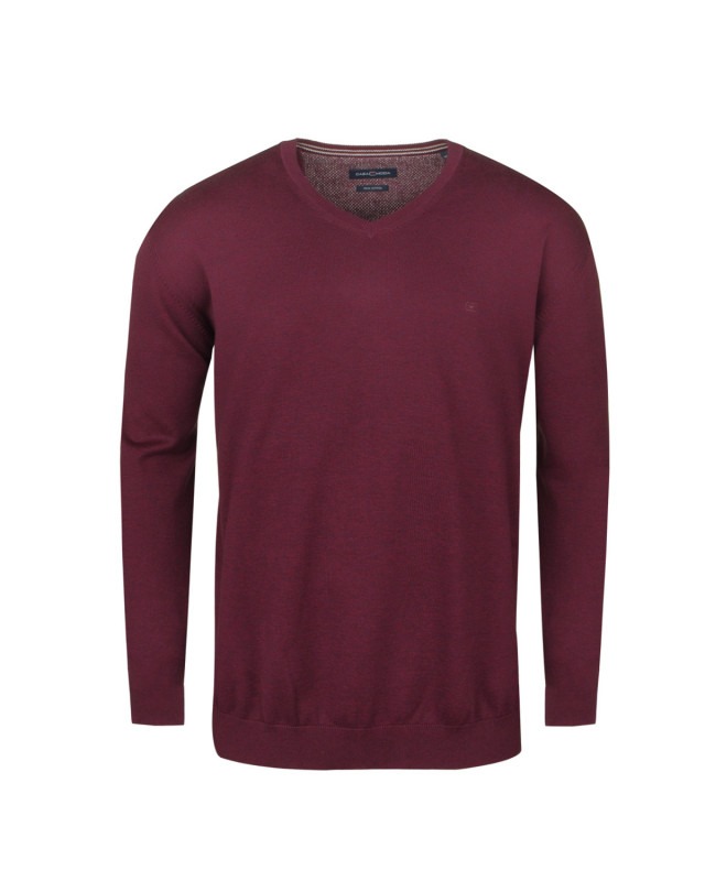 pull col bordeaux homme 