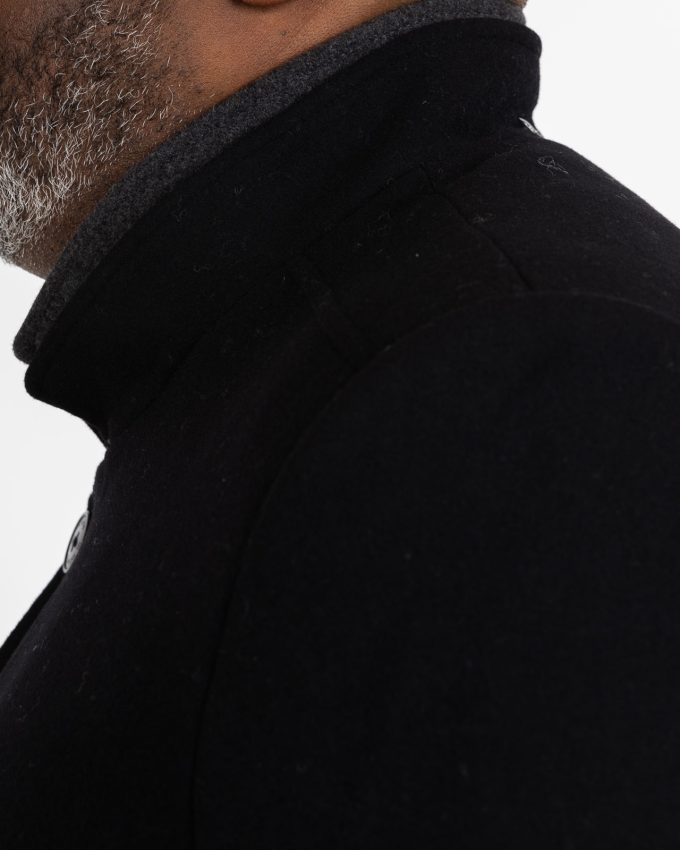 Manteau caban homme grande taille en laine italienne S4