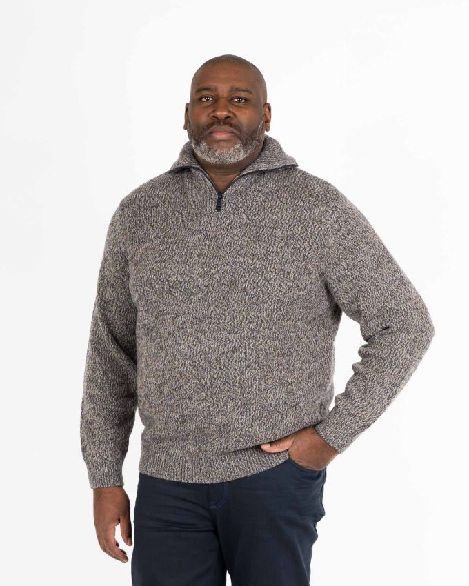 Pull maille épaisse grande taille homme beige