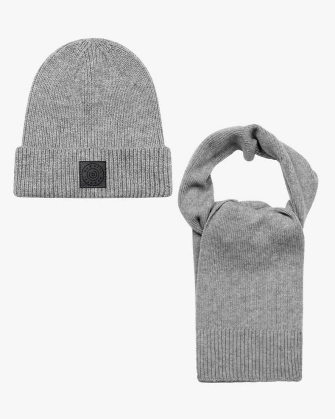 Coffret bonne et écharpe homme grande taille gris