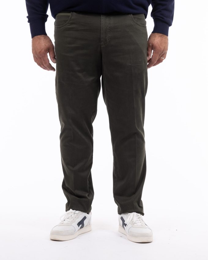 Pantalon chino grande taille homme kaki
