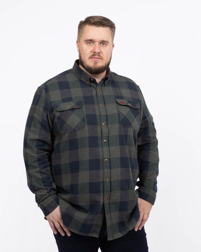 Idée cadeau Noël chemise en flanelle à carreaux grande taille homme