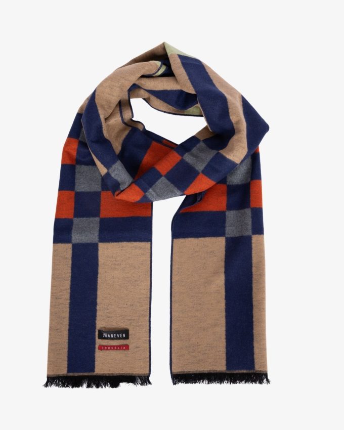 Echarpe en soie à carreaux maneven 2 mètres cadeau pour noël